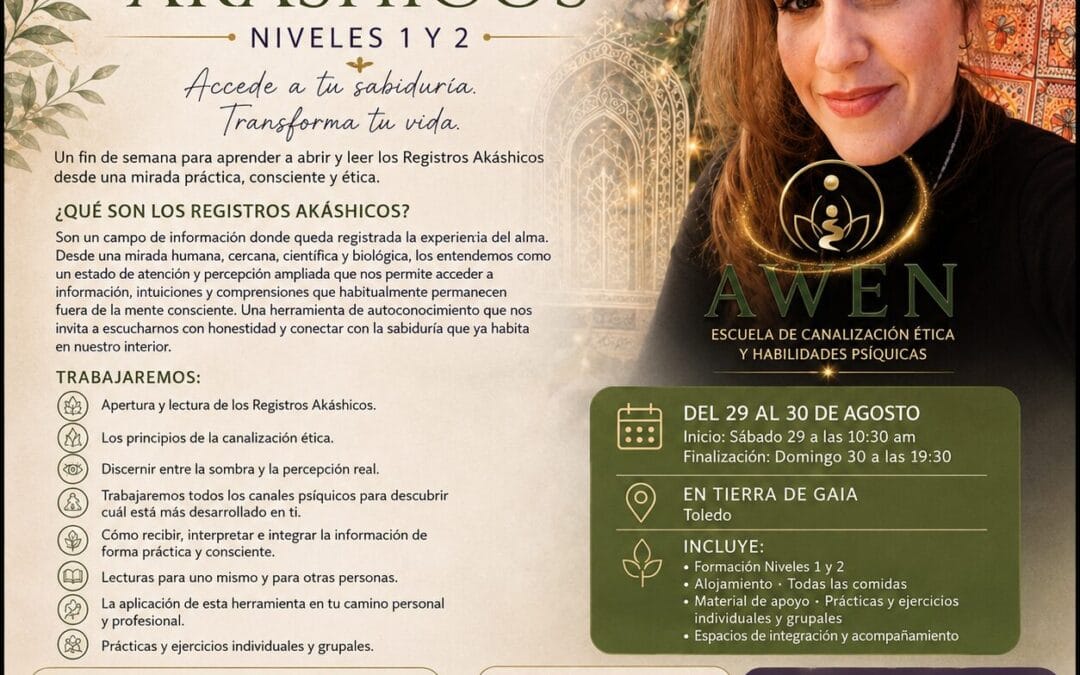 Cartel Formación presencial de Registros Akáshicos niveles 1 y 2